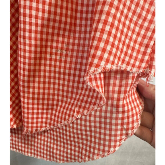 VTG Wrangler Red Check Pearl Snap Shirt Long Tails Single Needle 15.5 33 D25 - Picture 4 of 6